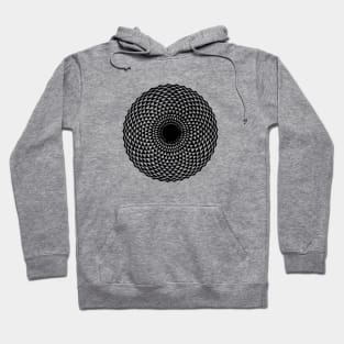 Black Circle Pattern - Painted by hand_Hand drawn Hoodie